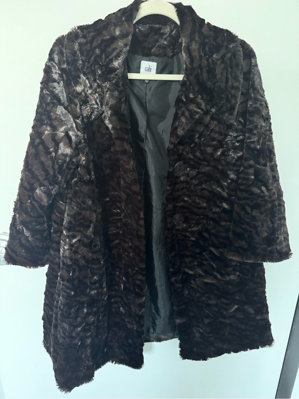 Cabi Minka Lightweight Faux Fur Jacket Animal Print - Medium